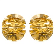 ( Gold)sector Metal earrings  wind geometry surface Street Snap ear stud samll brief Earring