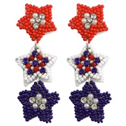 ( Five pointed star ) elements day style woman fashion beads earrings fashion all-Purpose diamond Five-pointed star day