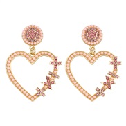 ( Pink) occidental style Alloy beads Earring  creative love diamond day earrings