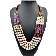 ( Color)ethnic style multilayer geometry necklace exaggerating sweater chainnecklace