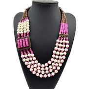 ( rose Red)ethnic style multilayer geometry necklace exaggerating sweater chainnecklace