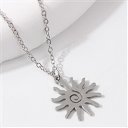 fashion sweetOL concise sun stainless steel personality lady necklace