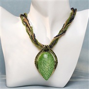 1 fashion Bohemia ethnic style leaf temperament lady necklace