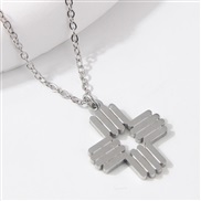 fashion sweetOL concise cross stainless steel personality lady necklace