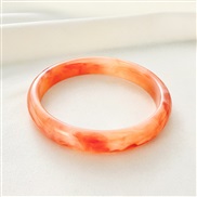 ( 3  Pink N 41 )occidental style wind pattern multicolor bangle woman retro Round half Acrylic personality imitate