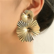 ( Gold)occidental style Earring Metal high leaf ear stud retro earrings wind flowers earrings earring