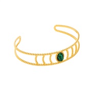(ZB 221)I wind stainless steel color retention bangle  exaggerating retro opening bracelet fashion new