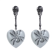 ( white)retro wind heart-shaped earring occidental style exaggerating Earring woman skull spider