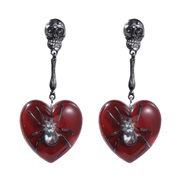 ( red)retro wind heart-shaped earring occidental style exaggerating Earring woman skull spider