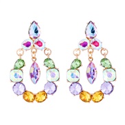 (AB)occidental style fashion big drop Alloy fully-jewelled retro temperament exaggerating earrings woman trend super fu