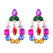 ( Color)occidental style fashion big drop Alloy fully-jewelled retro temperament exaggerating earrings woman trend supe