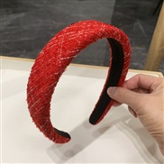 (1  red red )Korea Autumn and Winter high width Headband woman head velvet Headband