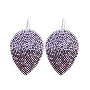 (E 1728 purple) fashion zircon earrings woman super fully-jewelled leaves earrings Earring woman