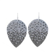 (E 1728  gray) fashion zircon earrings woman super fully-jewelled leaves earrings Earring woman