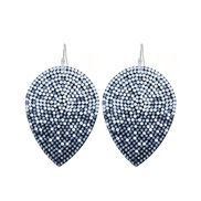 (E 1728  light blue ) fashion zircon earrings woman super fully-jewelled leaves earrings Earring woman
