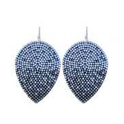 (E 1728  blue) fashion zircon earrings woman super fully-jewelled leaves earrings Earring woman