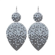 (E 1729  gray) zircon fashion leaves earrings  occidental style super fully-jewelled Earring