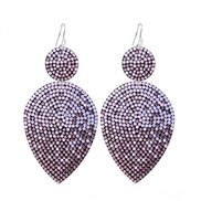 (E 1729 purple) zircon fashion leaves earrings  occidental style super fully-jewelled Earring