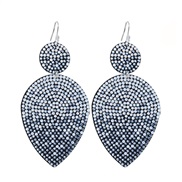 (E 1729  light blue ) zircon fashion leaves earrings  occidental style super fully-jewelled Earring