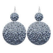 (E 1731  light blue ) zircon fashion geometry Round earrings  occidental style super fully-jewelled Earring