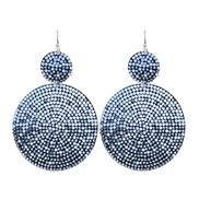 (E 1731  blue) zircon fashion geometry Round earrings  occidental style super fully-jewelled Earring