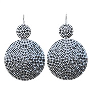 (E 1731  gray) zircon fashion geometry Round earrings  occidental style super fully-jewelled Earring