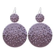 (E 1731 purple) zircon fashion geometry Round earrings  occidental style super fully-jewelled Earring