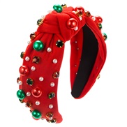 ( red)occidental style christmas Pearl Headband color diamond Headband woman  brief all-Purpose trendhristmas