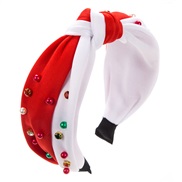 (red  FG624)occidental style christmas Pearl Headband color diamond Headband woman  brief all-Purpose trendhristmas