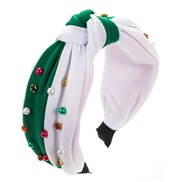 (green  FG624)occidental style christmas Pearl Headband color diamond Headband woman  brief all-Purpose trendhristmas