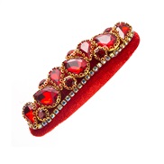 ( red)retro velvet hair clip woman Headband super glass diamond thick hair clip