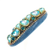 ( light blue )retro velvet hair clip woman Headband super glass diamond thick hair clip