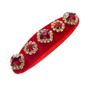 ( red)retro velvet diamond samll wind high hair clip  all-Purpose thick Headband