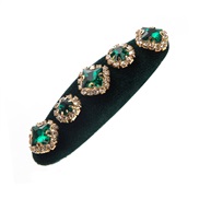 ( green)retro velvet diamond samll wind high hair clip  all-Purpose thick Headband