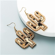 (Ligh )retro leather exaggerating earrings embed crystal leopard leather Earring