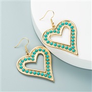 ( green)occidental style creative love exaggerating earrings woman Bohemia Alloy embed turquoise trend Earring