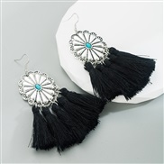 ( black) Bohemia fashion tassel earrings woman creative Alloy embed turquoise exaggerating