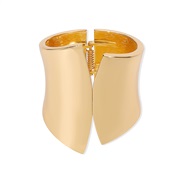 ( Gold)exaggerating Metal wind surface punk width bangle  new asymmetry opening