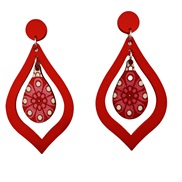 ( red)Earrings drop e...