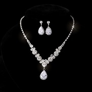 (Suit 8)diamond earrings necklace set Rhinestone butterfly Collar luxurious bride fully-jewelled chain woman