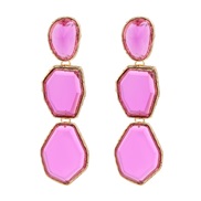 (purple)fashion trend Alloy transparent resin earrings woman long style multilayer Irregular geometry