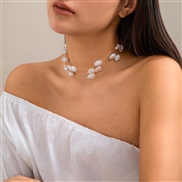( necklace Gold 6253)occidental style temperament imitate Pearl necklace woman retro samll beadsnecklace clavicle chain