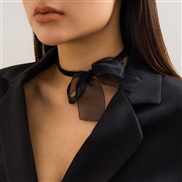 ( White K+ black 625 )occidental style sweet black bow Collar  briefbowknot belt necklace