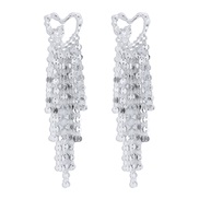 ( White K)E personality brief fashion love earrings  tassel Rhinestone wind samll Earring woman