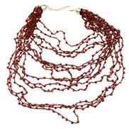 ( red)occidental style exaggerating necklace woman trend multilayer color Beads tassel Bohemia ethnic style