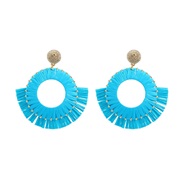 ( blue) new occidental style exaggerating earrings lady cirque sector Bohemiaearrings