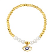( blue) enamel eyes pendant bracelet bronzek gold beadsbrm