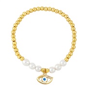 ( white) enamel eyes pendant bracelet bronzek gold beadsbrm