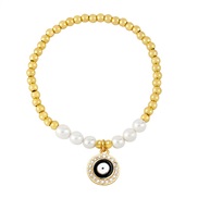 ( black)occidental style Pearl bracelet woman personality creative enamel eyes gilded beads braceletbrm