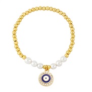 ( blue)occidental style Pearl bracelet woman personality creative enamel eyes gilded beads braceletbrm